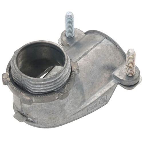 Main product image of 1" Non-Insulated 90-Degree Zinc 2-Screw Clamp Connector