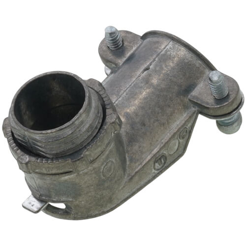 Main product image of 1/2" Non-Insulated 90-Degree Zinc 2-Screw Clamp Connector