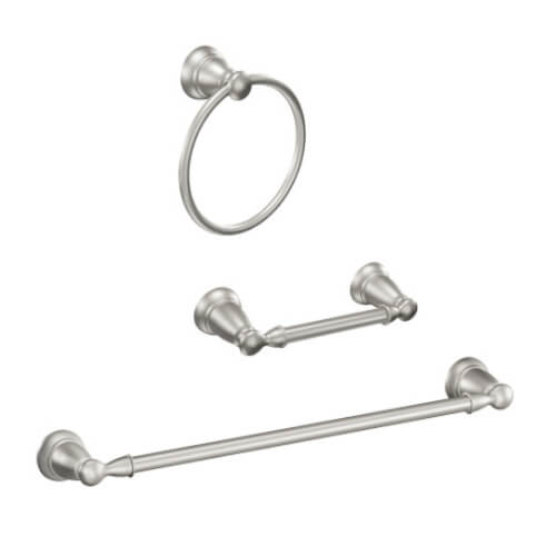 Main product image of Banbury 3-Piece Bathroom Accessory Kit w/ Toilet Paper Holder, Towel Ring & Bar (Brushed Nickel)
