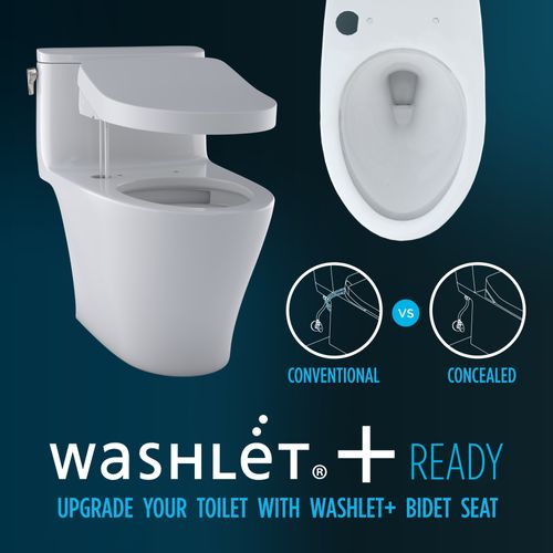 Main product image of MS646124CEMFGN#01 Aquia IV 1-Piece Elongated Dual Flush 1.28 & 0.9 GPF Universal Height, Washlet + Ready Toilet w/ CEFIONTECT (Cotton White)