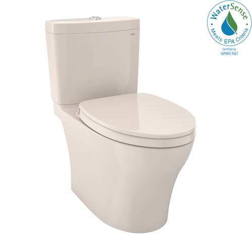 Main product image of MS446124CEMFGN#12 Aquia IV 2-Piece Elongated Dual Flush 1.28 & 0.9 GPF Universal Height Toilet w/ CEFIONTECT, Washlet + Ready (Sedona Beige)
