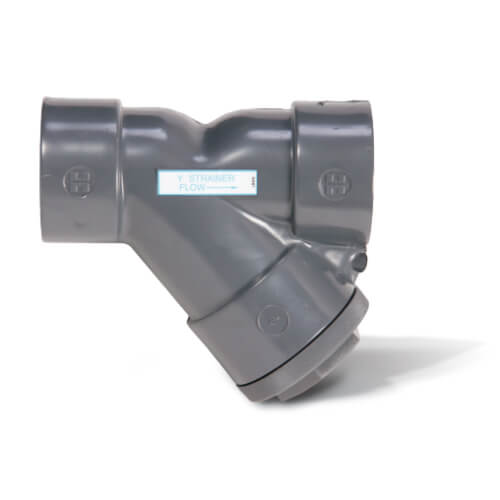Main product image of 2" YS Series PVC True Union Y Strainer w/ Socket Ends, FPM O-ring (Gray)