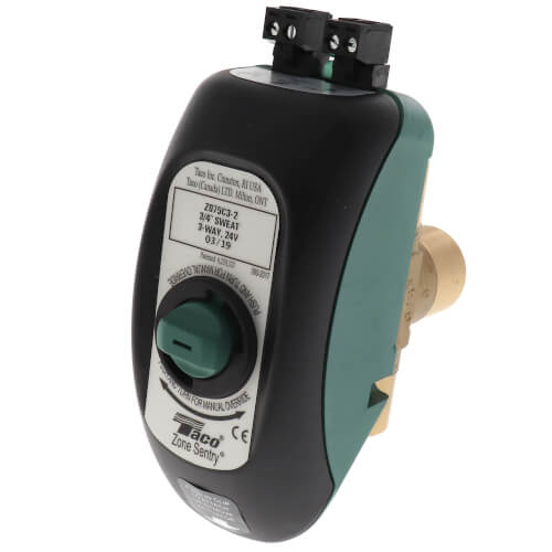 TACO Z075C3-1 Valve,3 Way,Closed System,3/4In Sweat 