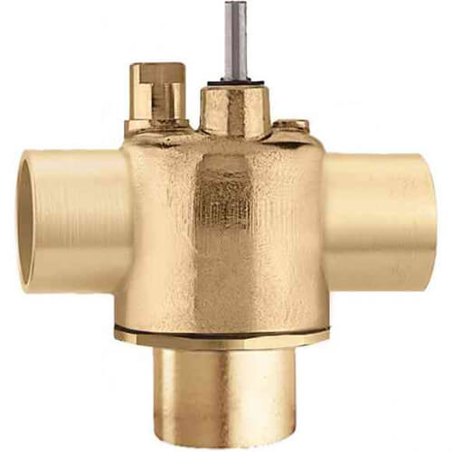 Main product image of Z-One 1/2" SAE Flare, 3-Way Diverting Brass Valve Body, 30 PSI (3.5 Cv)