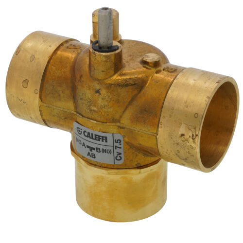 Main product image of Z-One 1-1/4" Sweat, 3-Way Diverting Brass Valve Body, 20 PSI (7.5 Cv)