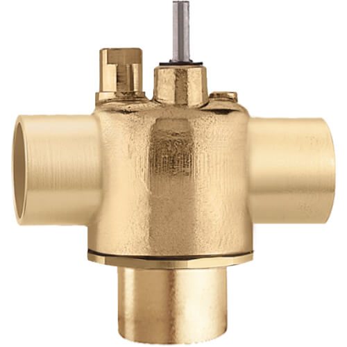 Main product image of Z-One 1/2" Sweat, Low Lead 3-Way Diverting Brass Valve Body, 30 PSI (3.5 Cv)