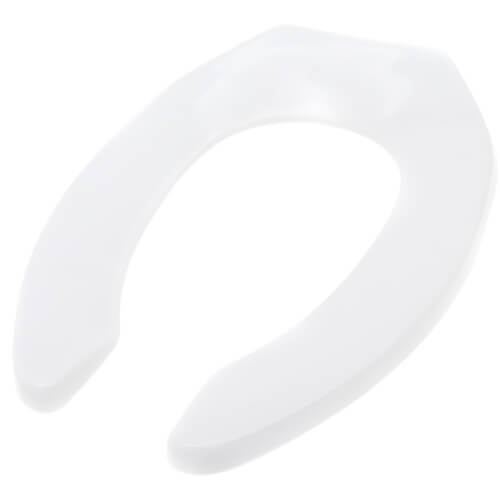 Main product image of Elongated Open Front Commercial Heavy Duty Toilet Seat with Self-Sustaining Check Hinge (Standard White)