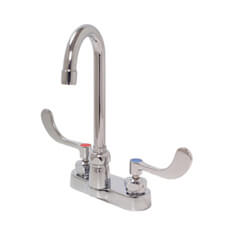 Main product image of AquaSpec Gooseneck Faucet, 4" Centerset, 3.5" Spout, 1.5 GPM Laminar Flow Control Spout Base, 4" Wrist Blade Handles, Z812A4-XL-FC1.5