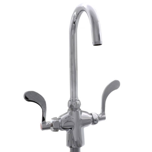 Main product image of 0.5 GPM Aerator AquaSpec Laboratory Gooseneck Faucet Single w/ 5-3/8" Swing Spout and 2" Wrist Blade Handles, Z826B4-XL-3F