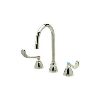 Main product image of AquaSpec Widespread Gooseneck Faucet, Inter-Connecting Copper Supply Tubes, 1.5 GPM Plain End Spout, Z831B4-XL-ICT-FC1.5