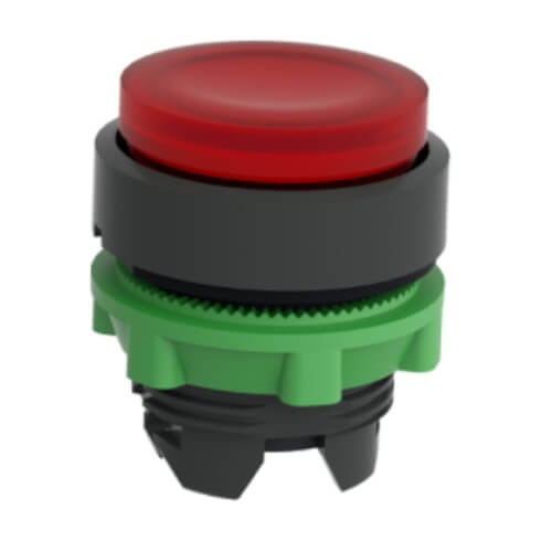 Main product image of Red Round Flush Illum Complete Pushbutton