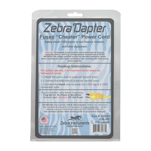 Main product image of Zebra'Dapter – 72" Lighted Male Cordset with Glow-Plug and Safety Fuse