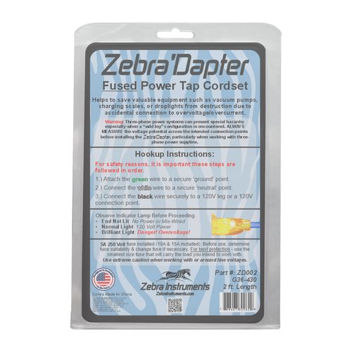 Main product image of Zebra'Dapter – 24" Lighted Female Cordset with Glow-Plug and Safety Fuse