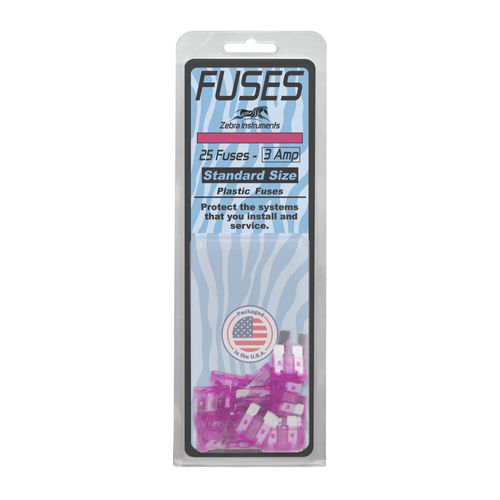 Main product image of Fuses - Standard Size Plastic, 3 Amp (Pack of 25)