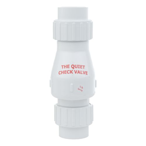 Main product image of 1-1/2" PVC "Quiet Check" Solvent Weld w/ Union Check Valve (White Valve Body)