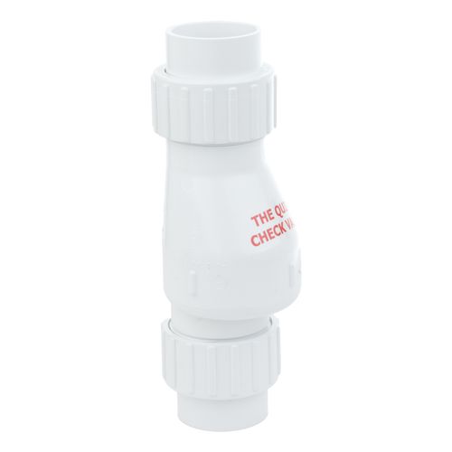 Main product image of 1-1/2" PVC "Quiet Check" Solvent Weld w/ Union Check Valve (White Valve Body)