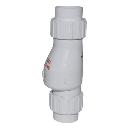 Main product image of 1-1/2" PVC "Quiet Check" Solvent Weld w/ Union Check Valve (White Valve Body)