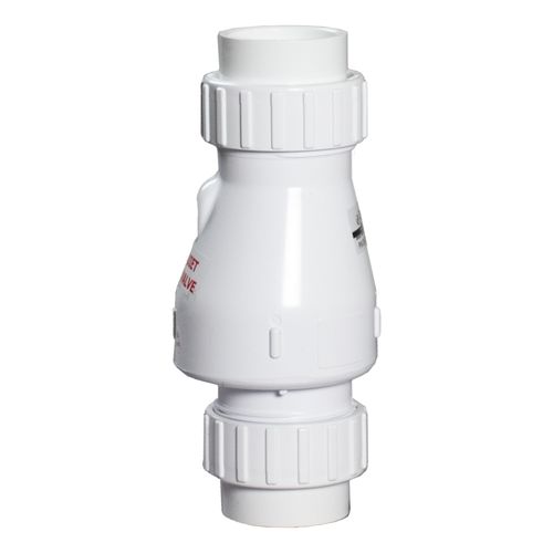 Main product image of 2" PVC "Quiet Check" Solvent Weld w/ Union Check Valve (White Valve Body)