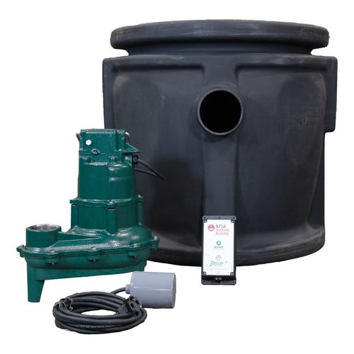Main product image of 264 Preassembled Sewage Ejector Package, 24" x 24" Basin, .4 HP Pump, w/ Alarm, 2" Vent