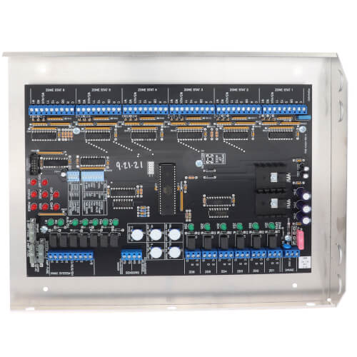 6 Zone Universal Zone Control Panel Kit w/ Duct Temp Sensor, 75VA Transformer